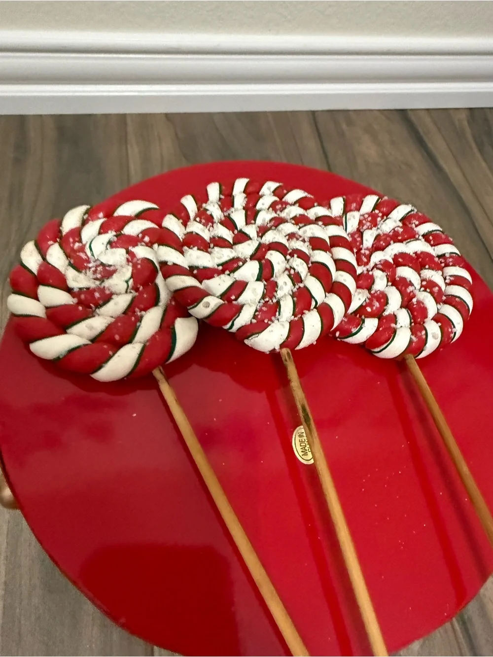 Christmas Red & White Swirl Lollipop Picks